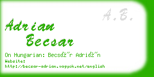 adrian becsar business card